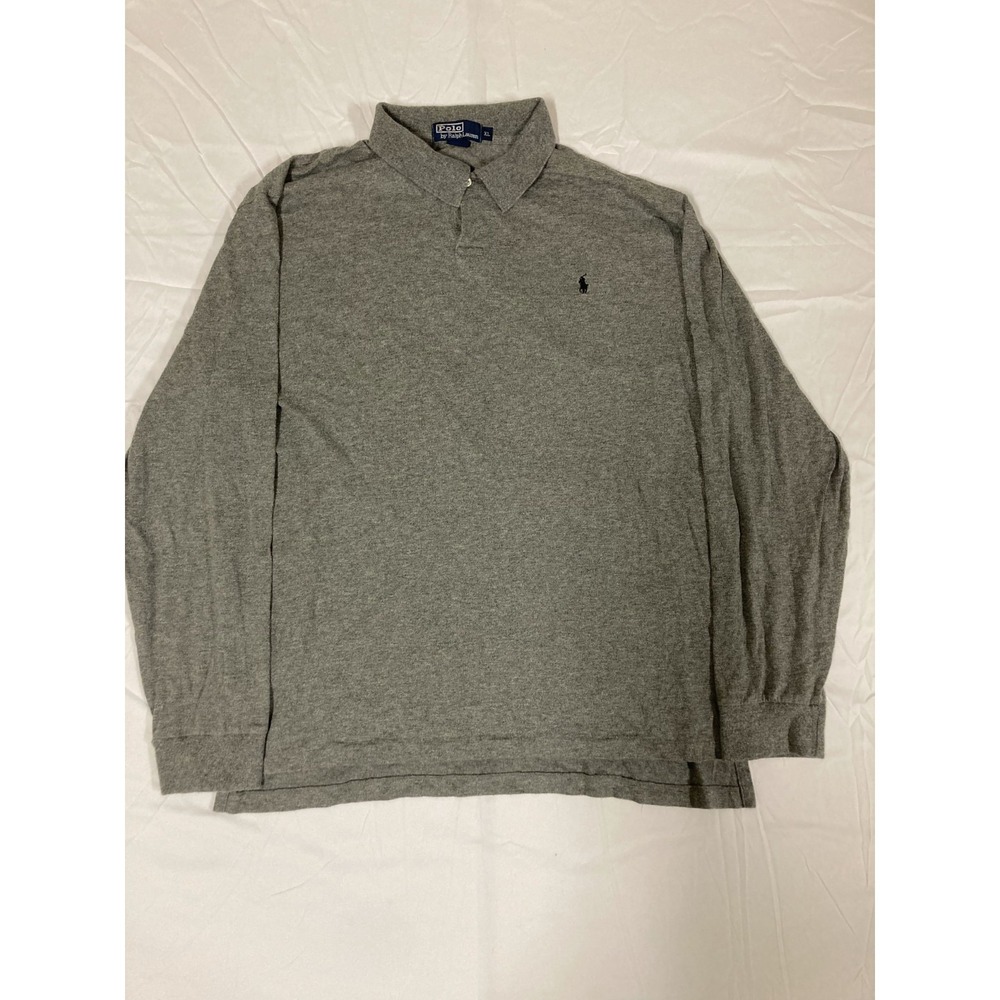 Polo Ralph Lauren Shirt Men's XL Heather Gray Long-Sleeve Collared‎ Embroidered